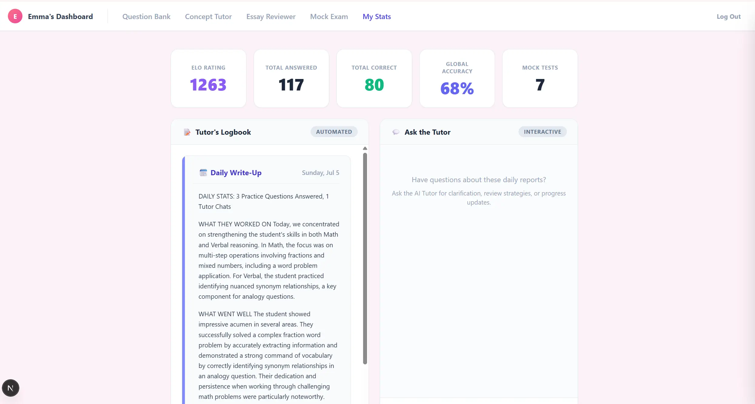 Dynamic Mastery Tracking Dashboard